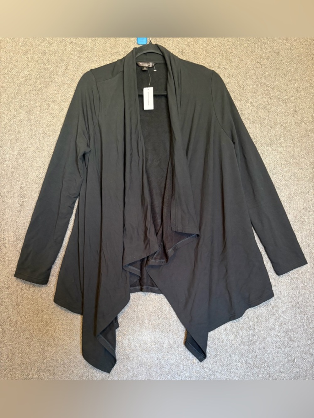 Banana Republic Black Baby Terry Open Cardigan